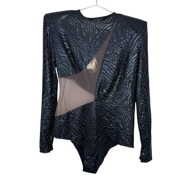 NEW Bronx And Banco Ricky Diamond Zebra Bodysuit Size 10 - Picture 5 of 9